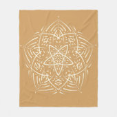 Spirit Mandala Elfenbein Sandbraun フリースブランケット (正面)