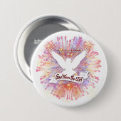 Spirit of 1776 God Bless the USA Banner Bald Eagle 缶バッジ (正面&裏面)