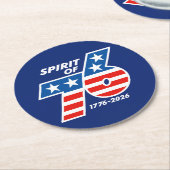 Spirit of 76 - America's 250th Birthday 1776-2026 ラウンドペーパーコースター (アングル)