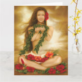 Spirit of Aloha by artist Lori Higgins 8.5x11 カード (黄色い花)