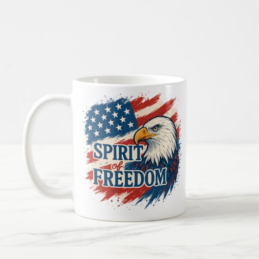 Spirit of American Freedom –Design for 4th of July コーヒーマグカップ (左)