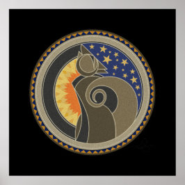 Spirit Of Coyote黒い背景 ポスター