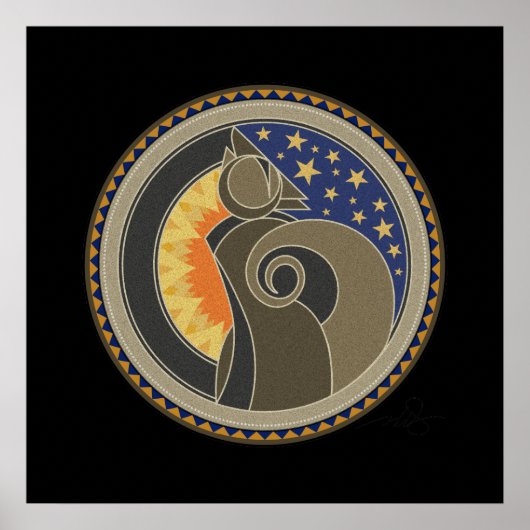 Spirit Of Coyote黒い背景 ポスター (正面)