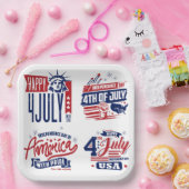 Spirit of Independence Fourth of July  ペーパープレート (パーティー)