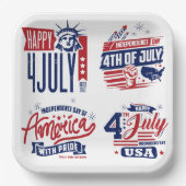 Spirit of Independence Fourth of July  ペーパープレート (正面)