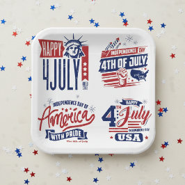 Spirit of Independence Fourth of July ペーパープレート