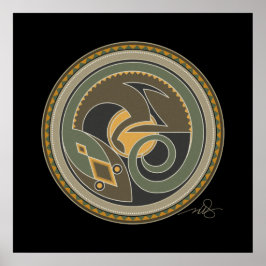 Spirit Of Lizard黒背景 ポスター