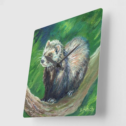 Spirit of Polecat スクエア壁時計 (傾斜)