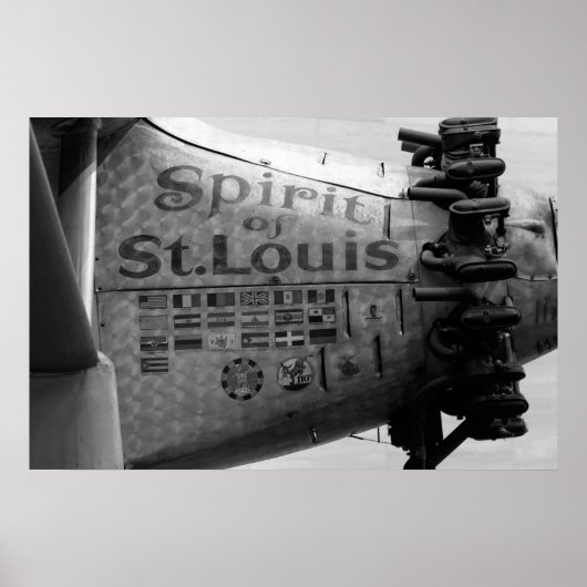Spirit of St. Louis B&W ポスター (正面)