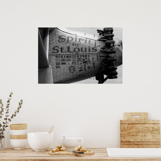 Spirit of St. Louis B&W ポスター (キッチン)