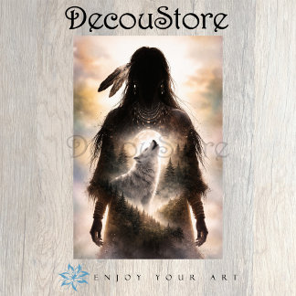 Spirit Wolf Within Decoupage 薄葉紙