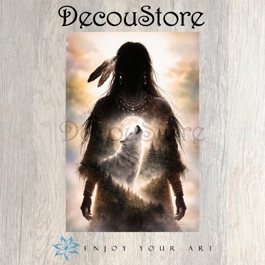 Spirit Wolf Within Decoupage 薄葉紙