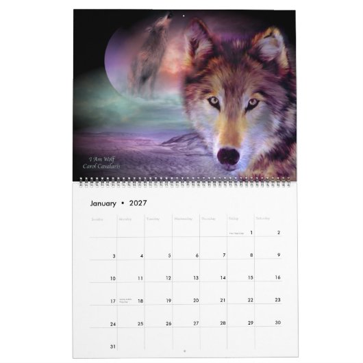 Spirit Wolves Artカレンダー2013 カレンダー (1月 2027)