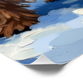 Spirited Cairn Terrier Dog Digging for Christmas T ポスター (コーナー)