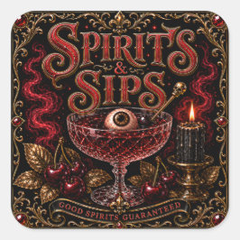 Spirits & Sips ハロウィンカクテルパーティー スクエアシール