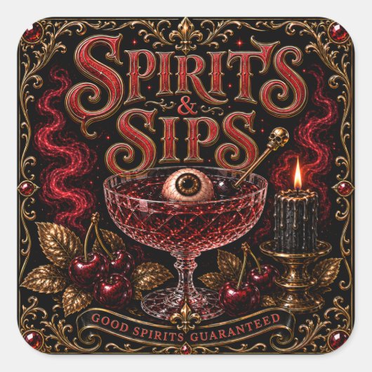 Spirits & Sips ハロウィンカクテルパーティー スクエアシール (正面)