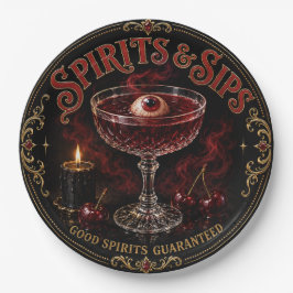 Spirits & Sips ハロウィンコックテイルパーティー ペーパープレート