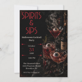 Spirits & Sips ハロウィン・カクテルパーティーの招待状 招待状