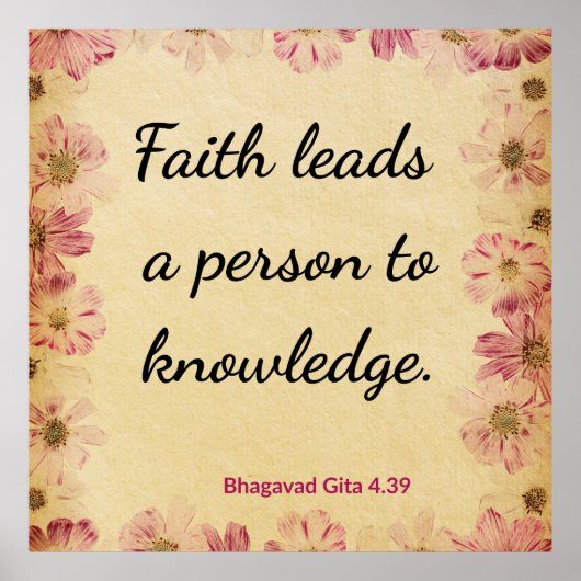 Spiritual Beige Pink Gita Knowledge ポスター (正面)