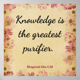 Spiritual Beige Pink Gita Knowledge Purifier Print ポスター