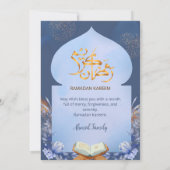 Spiritual Blue Watercolor Iftar & Quran Invitation 招待状 (裏面)