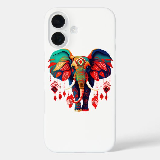 Spiritual Elephant with Red Feathers Case-Mate iPhoneケース (裏面)