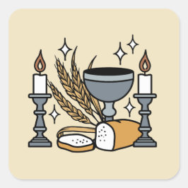 Spiritual Faith and Grace – Uplifting Christian スクエアシール