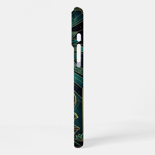 Spiritual Gold Teal iPhone 16 Pro Max Case iPhoneケース (左側面)