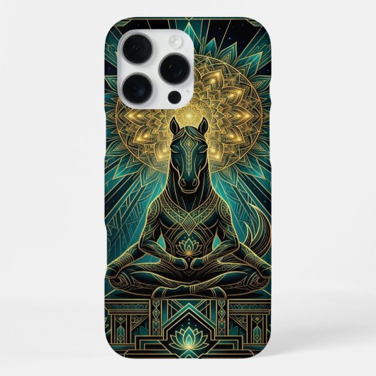 Spiritual Gold Teal iPhone 16 Pro Max Case iPhoneケース (裏面)