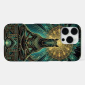 Spiritual Gold Teal iPhone 16 Pro Max Case iPhoneケース (裏面横)