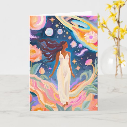 spiritual happy birthday カード (黄色い花)