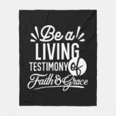 Spiritual Living Testimony Faith and Grace Quote フリースブランケット (正面)