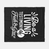 Spiritual Living Testimony Faith and Grace Quote フリースブランケット (正面(横))