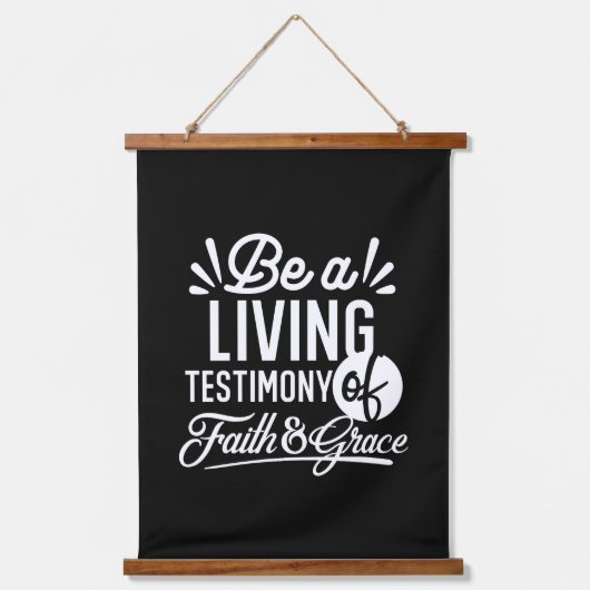 Spiritual Living Testimony Faith and Grace Quote 吊り下げ型タペストリー (正面)