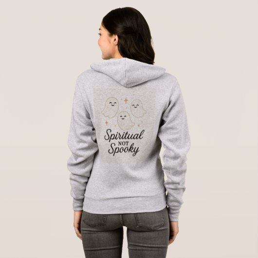 Spiritual Not Spooky Hoodie – Cute Ghost Halloween パーカ (裏面フル)