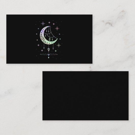 Spiritual Pastel Goth Moon Witchy 名刺 (正面/裏面)