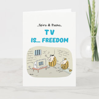 Spiro及びPusho TVの引用文の漫画の挨拶状 カード