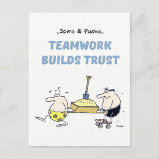 Spiro & Pushoチームワーク引用文はがき ポストカード