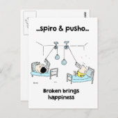 Spiro & Pusho壊れたやる気を起こさせる引用文はがき ポストカード (正面/裏面)