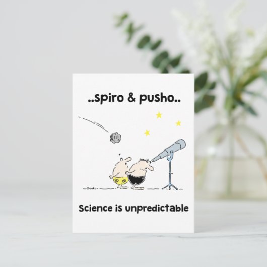 Spiro & Pusho科学やる気を起こさせる引用文葉書 ポストカード (スタンド正面)