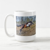 Spirted Pinto Stallionアクションウマ科の写真 コーヒーマグカップ (左)