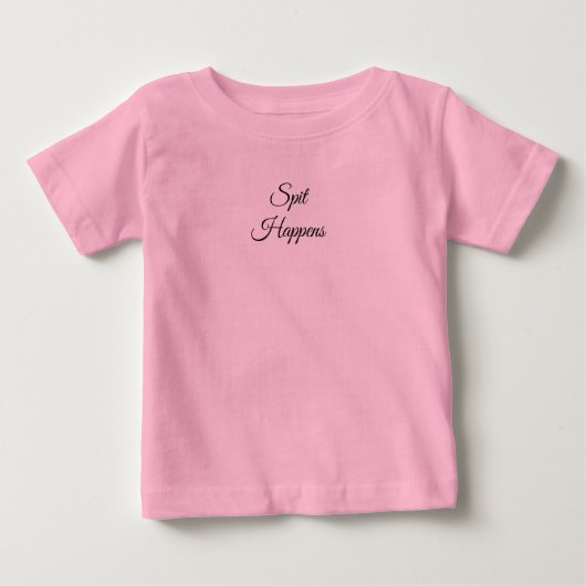 Spit Happens Funny Baby Shirt – Cute Infant ベビーTシャツ (正面)