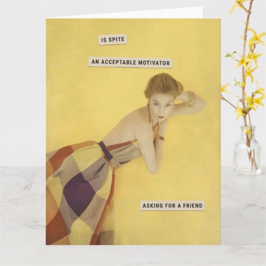 Spiteful Retro Housewife カード (黄色い花)