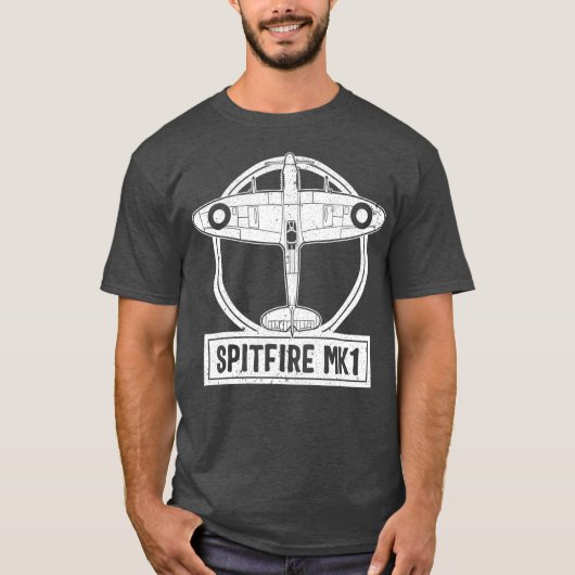 Spitfire Fighter Supermarine RAF WW2 British Tシャツ (正面)