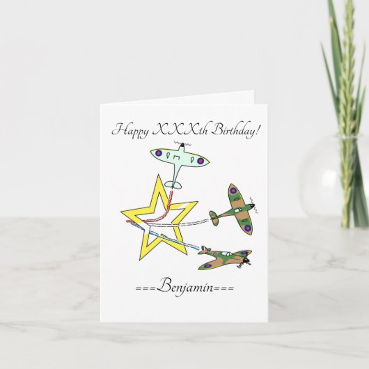 Spitfire Star誕生日カード カード (正面)