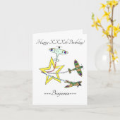 Spitfire Star誕生日カード カード (黄色い花)