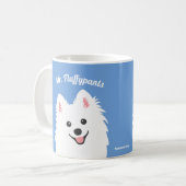 Spitzパーソナライズされた Dog、Samoyed、Eskimo Puppy Mug コーヒーマグカップ (正面左)