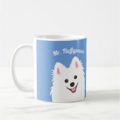 Spitzパーソナライズされた Dog、Samoyed、Eskimo Puppy Mug コーヒーマグカップ (左)