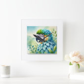 Spixs Macaw 081024AREF133 - Watercolor スクエア壁時計 (ホーム)