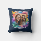 Splash-Art, Bunter Bilderrahmen mit Farbklecksen クッション (正面)